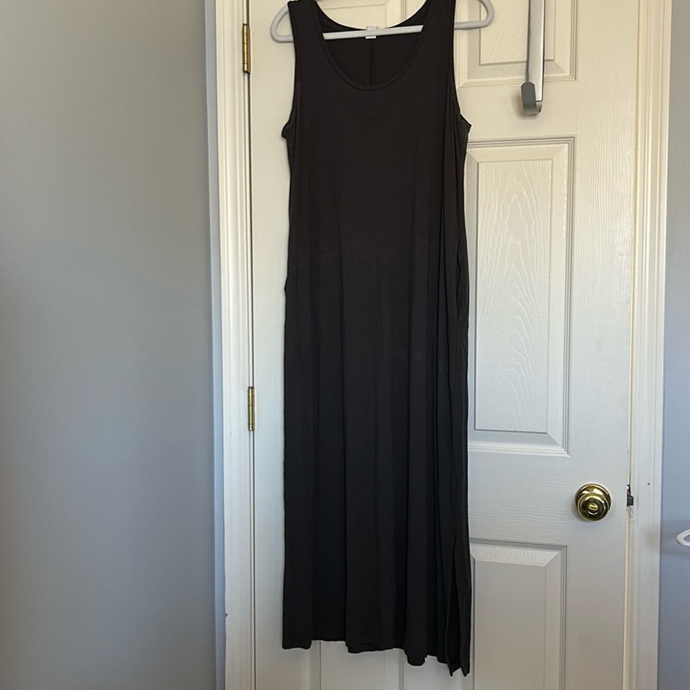 Dart Gray Maxi Dress with pockets